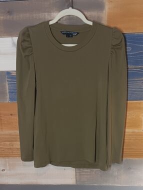 Veronica Beard Jeans Ribbed Top L Green